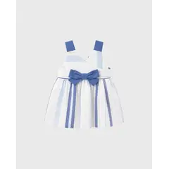 BEBE FELIZ - Vestido Combinado Moño Azul