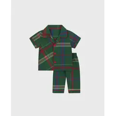 BEBE FELIZ - Pijamas Pantalon Camisa Cuadros Verde