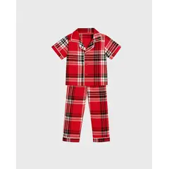BEBE FELIZ - Pijamas Pantalon Camisa Cuadros Rojo
