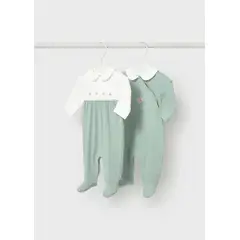 MAYORAL - Set 2 Pijamas Bordado Flores Verde