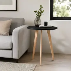 GENERICO - Comedor Auxiliar Nórdico Tapa Negra Patas Madera