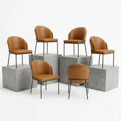 ENTRE NOS HOME - Silla De Diseño Mollie Marrón Confort Y Diseño Exclusivo x6