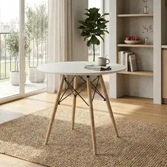 ENTRE NOS HOME - Mesa Redonda Clásica Blanca 80 cm