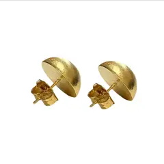 MERAKI - Aretes pequeños para mujer bañados en oro 24kt Topos para mujer