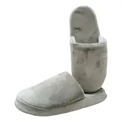 GENERICO - Pantuflas un solo fondo suaves y acolchadas color gris claro