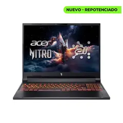 ACER - PORTATIL GAMER NITRO V16 AI/ RYZEN 7 260/ RTX 5070 8GB/ 16" WUXGA 180HZ/ RAM 64GB SSD 2TB