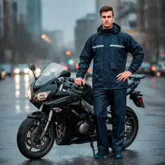 VITTORIA - Impermeable Moto Lluvia Rekbior Liviano Tipo Sudadera