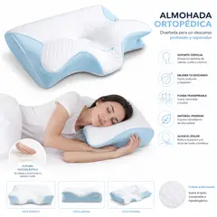 GENERICO - Almohada Ortopédica Cervical Ergonómica Memory Foam Antirreflujo para Dormir