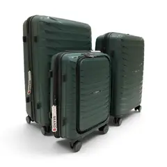 SWISSBRAND - Set De 3 Maletas Askar 2.0-Verde Oscuro