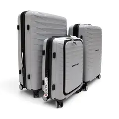 SWISSBRAND - Set De 3 Maletas Askar 2.0-Gris Claro