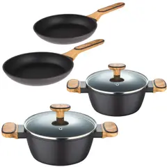 BERGNER - SET X 6 PIEZAS OLIVAR (SARTEN 18 Y 22CMS Y OLLA DE 20 Y 24CMS CON TAPA)