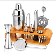 BARTENDING COLOMBIA - SET COCTELERA BARTENDER 12 PIEZAS EN ACERO