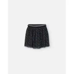 LOSAN - Falda Tul Animal Print Negro Lozan
