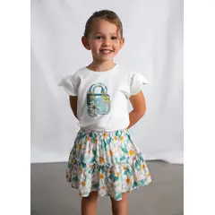 MAYORAL - Falda Estampado Floral Menta