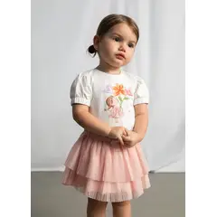 MAYORAL - Falda Tul Plisada Moño Rosa