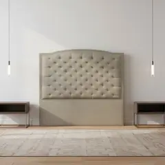 MUEBLES ONLINE - Cabecero lawrence capitoneado tela camel 100cms