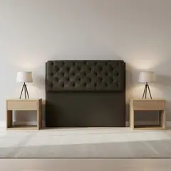 MUEBLES ONLINE - Cabecero de piso dreamer lino café 100 cms