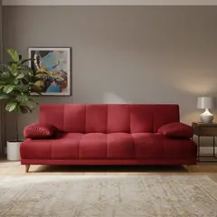 MUEBLES ONLINE - Sofa Cama 3 posiciones Sabath tela roja
