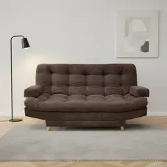MUEBLES ONLINE - Sofa cama 3 posiciones Carvallo Lux tela Café