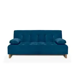 MUEBLES ONLINE - Sofa cama 3 Posiciones Glaser Tela azul