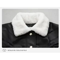 THE CLOTHING COMPANY - Chaqueta Casual Mujer Cuero Sintético Cuello Bizonte