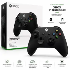 MICROSOFT - Control Inalámbrico Xbox 4ta Generación Negro Compatible Xbox One, Series XS y PC