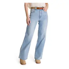 CAT - Pantalon Mujer DENIM WIDE LEG Azul