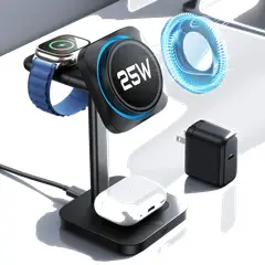 ESR - Estación de Carga Magnética 3 en 1 Qi2.2 25W CryoBoost Estándar Negra