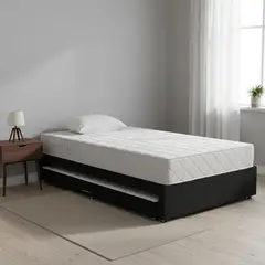 MUEBLES ONLINE - Combo Cama Nido Tarima negra + colchón Dreamer Plus 120 x 190 cm