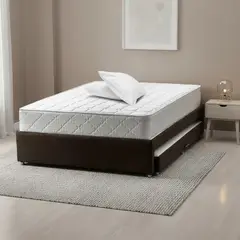 MUEBLES ONLINE - Combo Cama Nido Tarima café + colchón Dreamer Plus Doble 140 x 190 cm