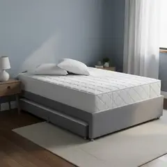 MUEBLES ONLINE - Combo Cama Nido Tarima gris + colchón Dreamer Plus Doble 140 x 190 cm