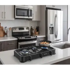 SOKANY - Estufa A Gas 3 Puestos 5.5kw Acero Inoxidable