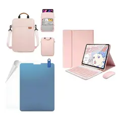 GENERICO - Kit Forro Estuche Con Teclado Mouse Paper Like Bolso Para TABLET SAMSUNG S6 LITE P610 - P615