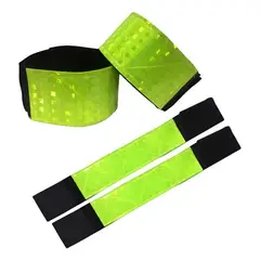 GENERICO - Cintas Reflectivas 2 Bandas Para Tobillo Para Ciclismo Verde lima
