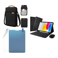 GENERICO - Kit Forro Estuche Con Teclado Mouse Paper Like Bolso Para IPAD PRO 12.9 20-21-22