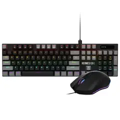 GAMDIAS - Combo Gamer Teclado + Mouse Hermes E6 Elite · Alámbrico USB-A · Full Size · Táctil · RGB