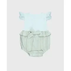 BEBE FELIZ - Body Lino Detalle Manga Beige