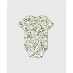 MILON - Body Bebé Estampado Flores Verde