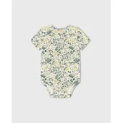 MILON - Body Bebé Estampado Flores Verde