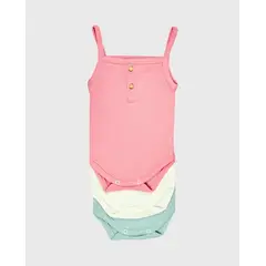 BEBE FELIZ - Set 3 Bodys Tirantes Colores Pastel