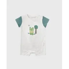 MAYORAL - Pelele Estampado Rana Blanco Verde
