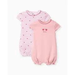 ZIPPY - Set 2 Peleles Fresas Corazones Rosa