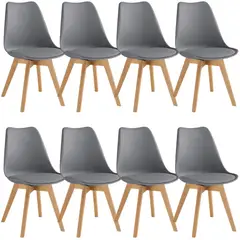 GENERICO - Set X8 Sillas Eames Tulip Acolchada Moderna Para Comedor, Diseño Minimalista y Elegante 83 cm