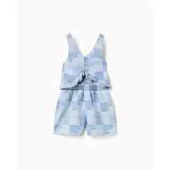 ZIPPY - Enterizo Combinado Cuadros Denim
