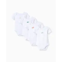 ZIPPY - Set 4 Bodys Estampado Animales Blanco