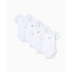 ZIPPY - Set 4 Bodys Estampado Animales Blanco