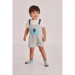 BOBOLI - Pelele Combinado Rayas Elefante Gris