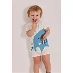 BOBOLI - Pelele Estampado Elefantes Blanco