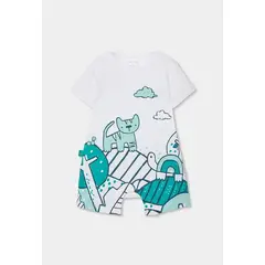 BOBOLI - Pelele Estampado Animales Tigre Verde Blanco