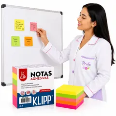 KLIPP - Notas Adhesivas 76x76 mm 320 Hojas 5 Colores